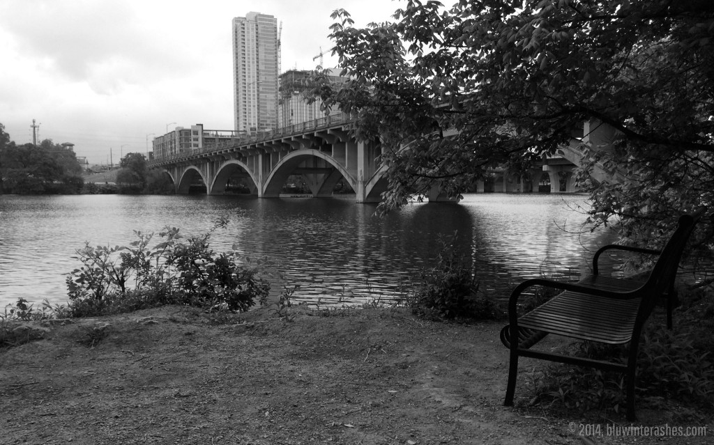 Town-Lake-Bench-BW-watermark